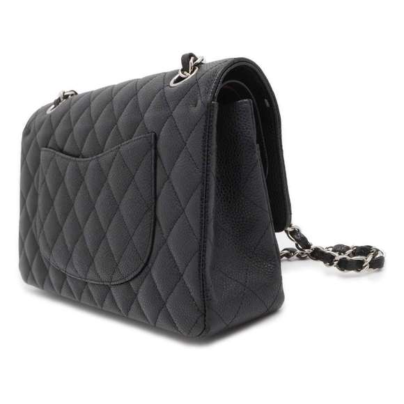 Chanel Double Matelasse Mark Bag Caviar Chain 25 Coco Black - Picture 1 of 15